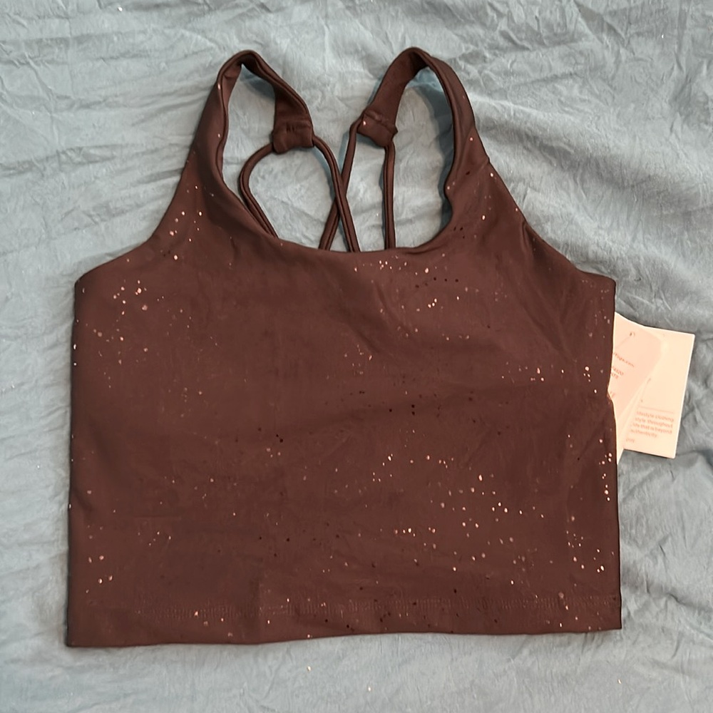 NWT Beyond yoga cropped tank black sparkle small